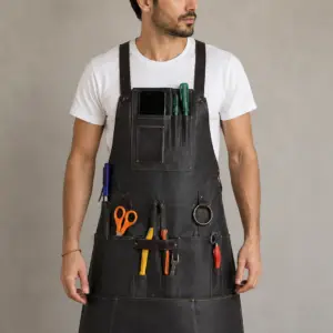 Heavy-Duty Leather Apron with Tool Pockets