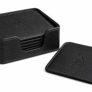 Premium Square Leather Coaster Set